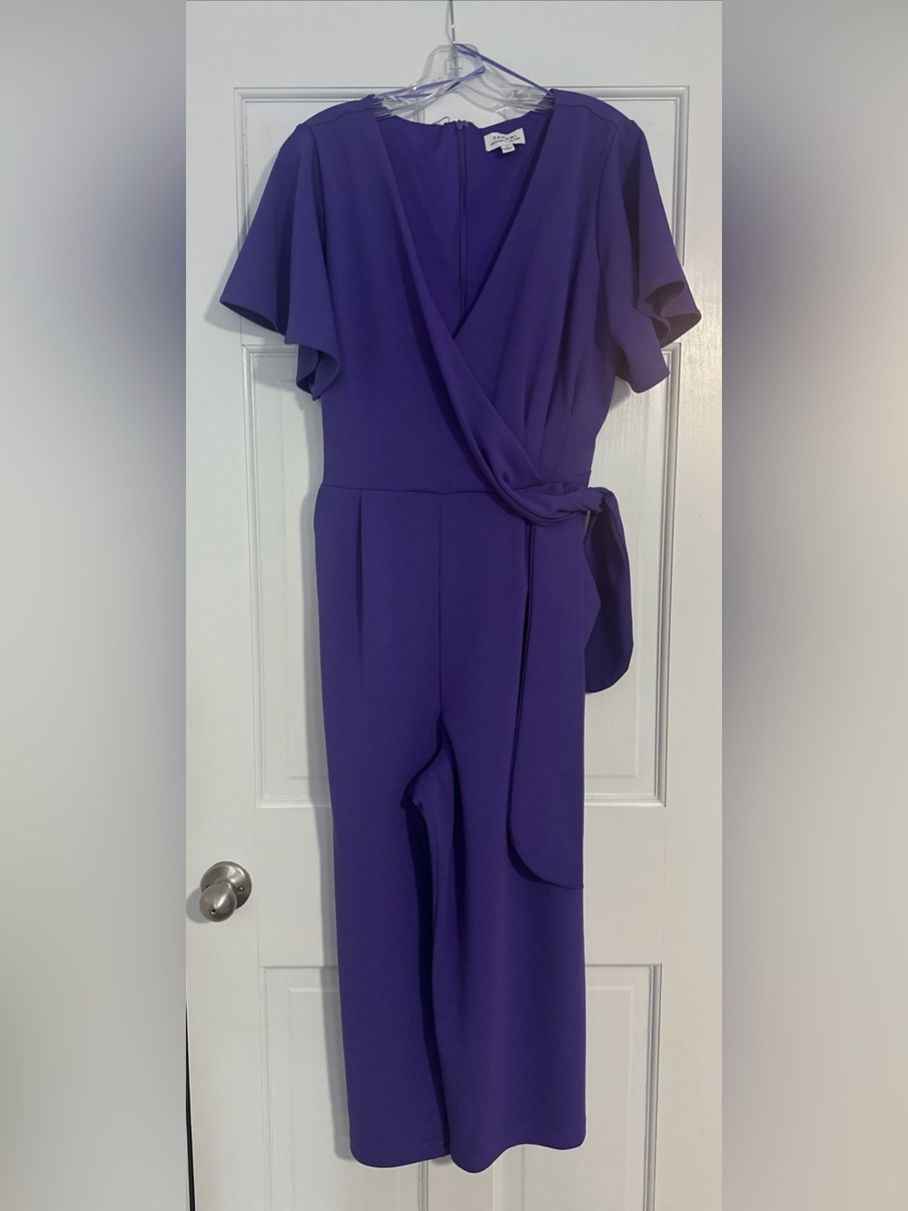 Tahari by ASL Purple Wrap-Front Women's Jumpsuit Women’s 14